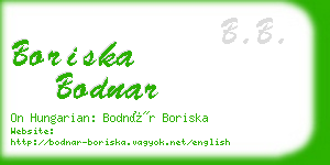 boriska bodnar business card